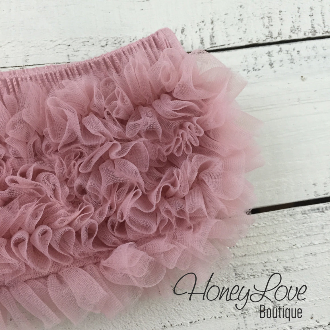 Vintage Pink ruffle bottom bloomers and vintage pink/peach flower headband - HoneyLoveBoutique