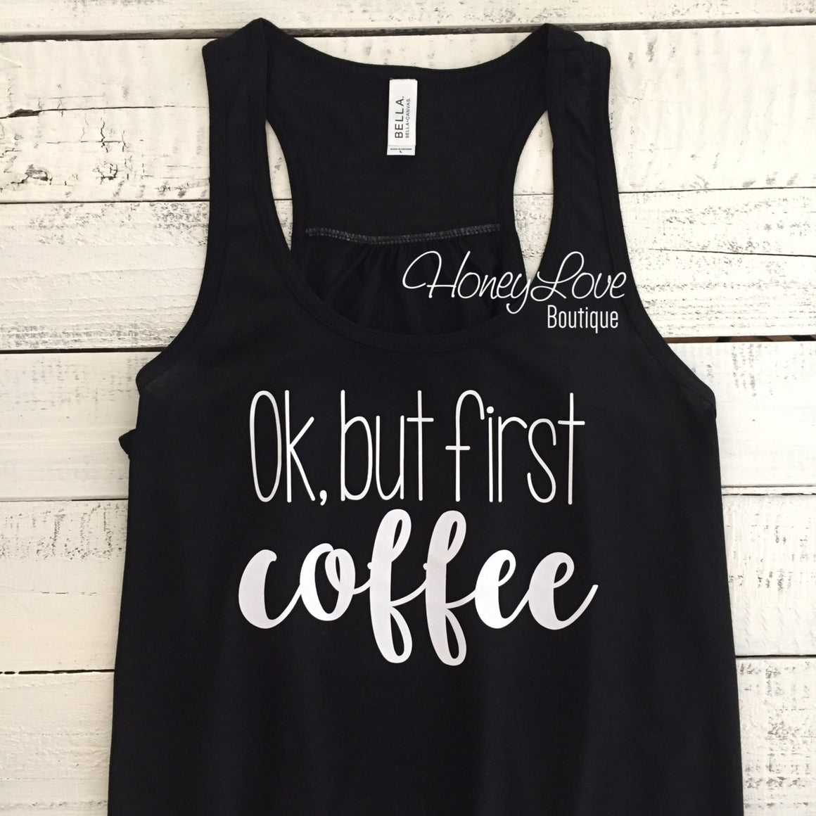 Ok but first coffee flowy tank and milk bodysuit SET - HoneyLoveBoutique