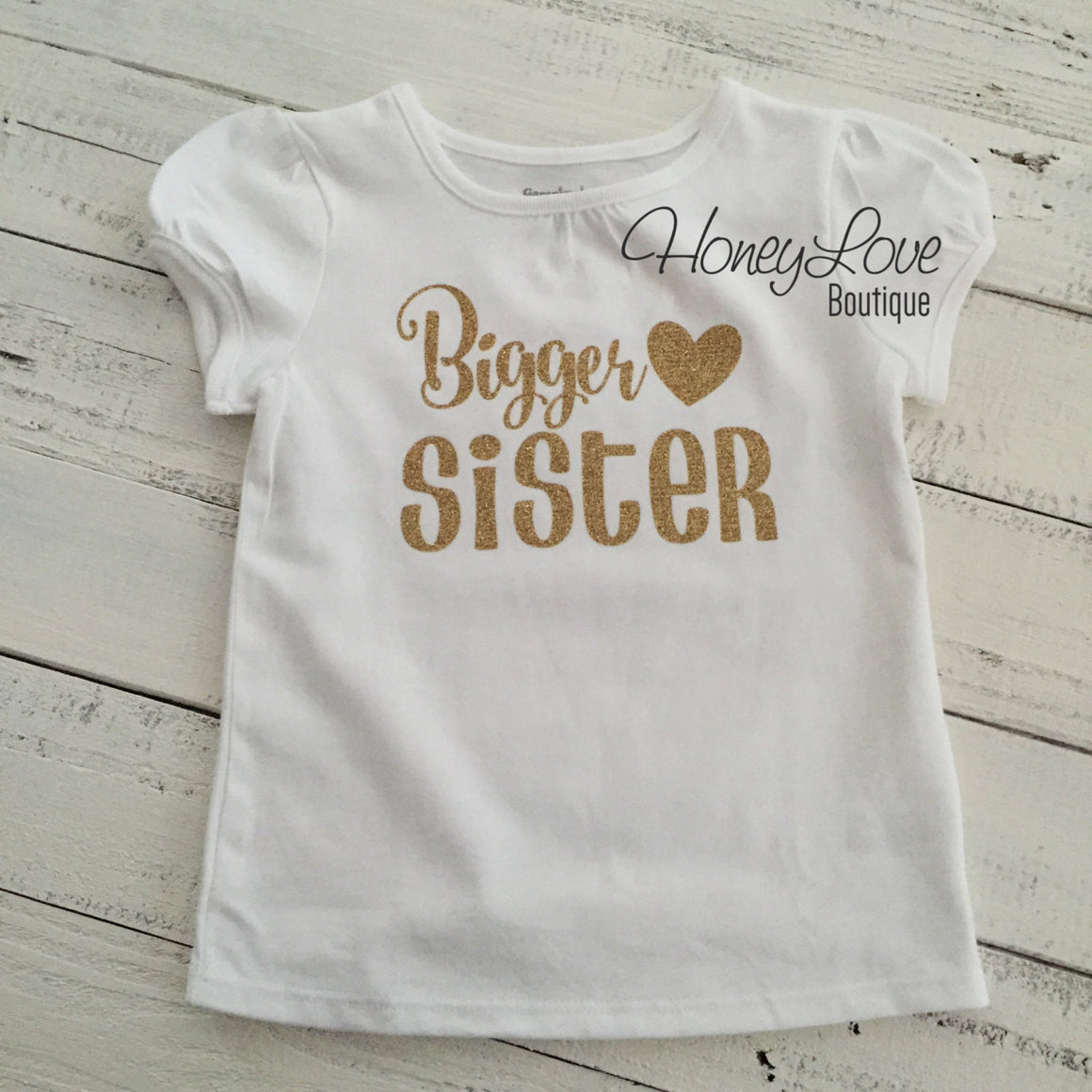 Sister bodysuits and shirts - Gold Glitter - HoneyLoveBoutique
