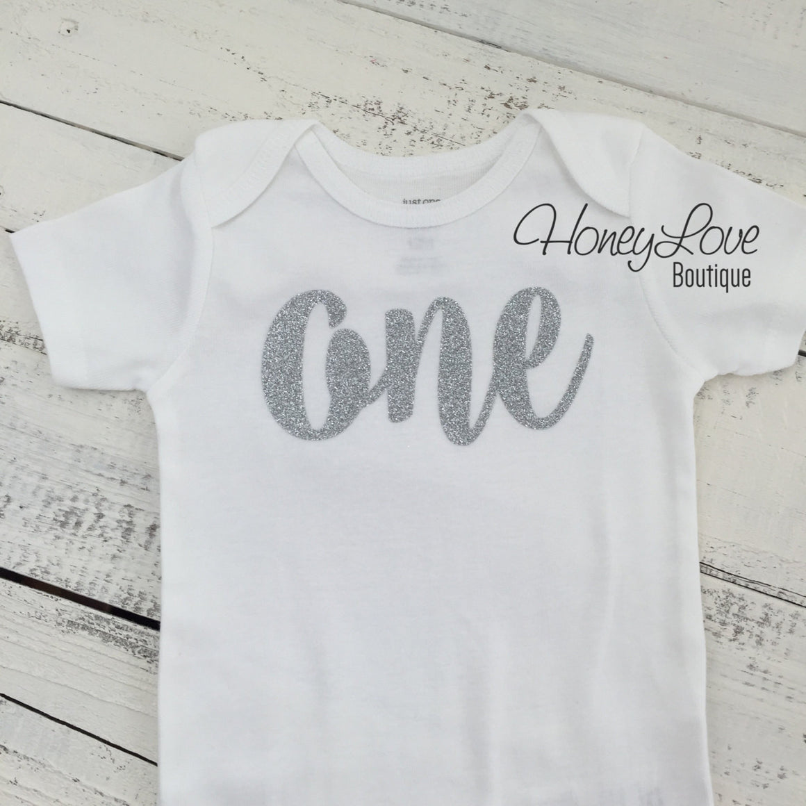 One - Birthday Outfit - Silver or Gold and light pink - HoneyLoveBoutique