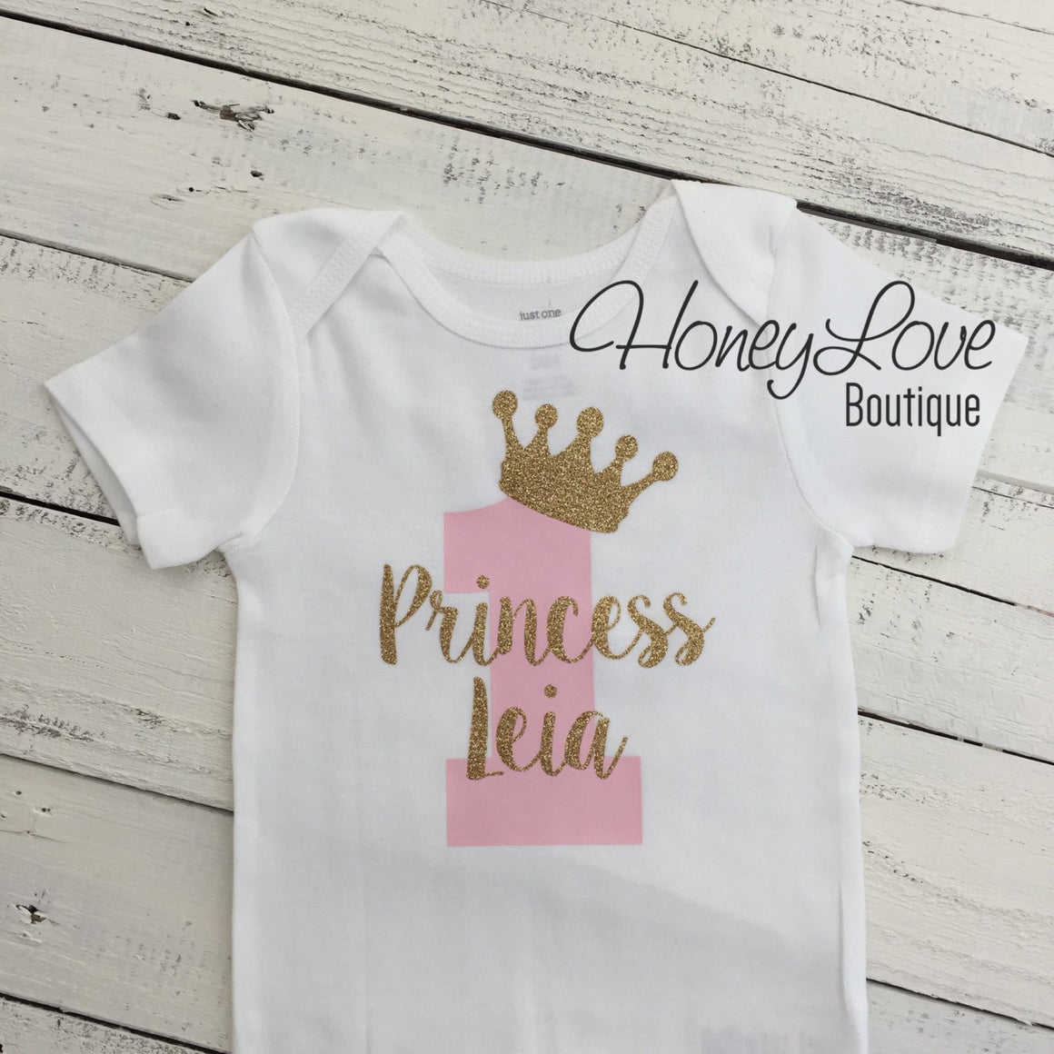 Personalized First Birthday Prince/Princess Bodysuit - Boy/Girl Twins - HoneyLoveBoutique