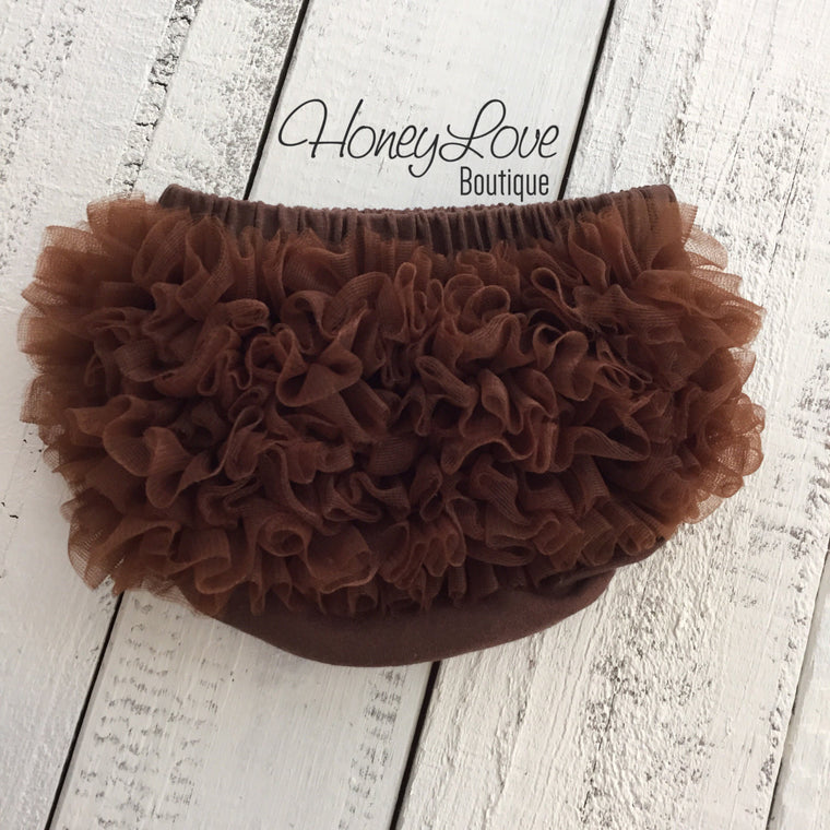 Ruffle Bottom Bloomer - Brown - HoneyLoveBoutique