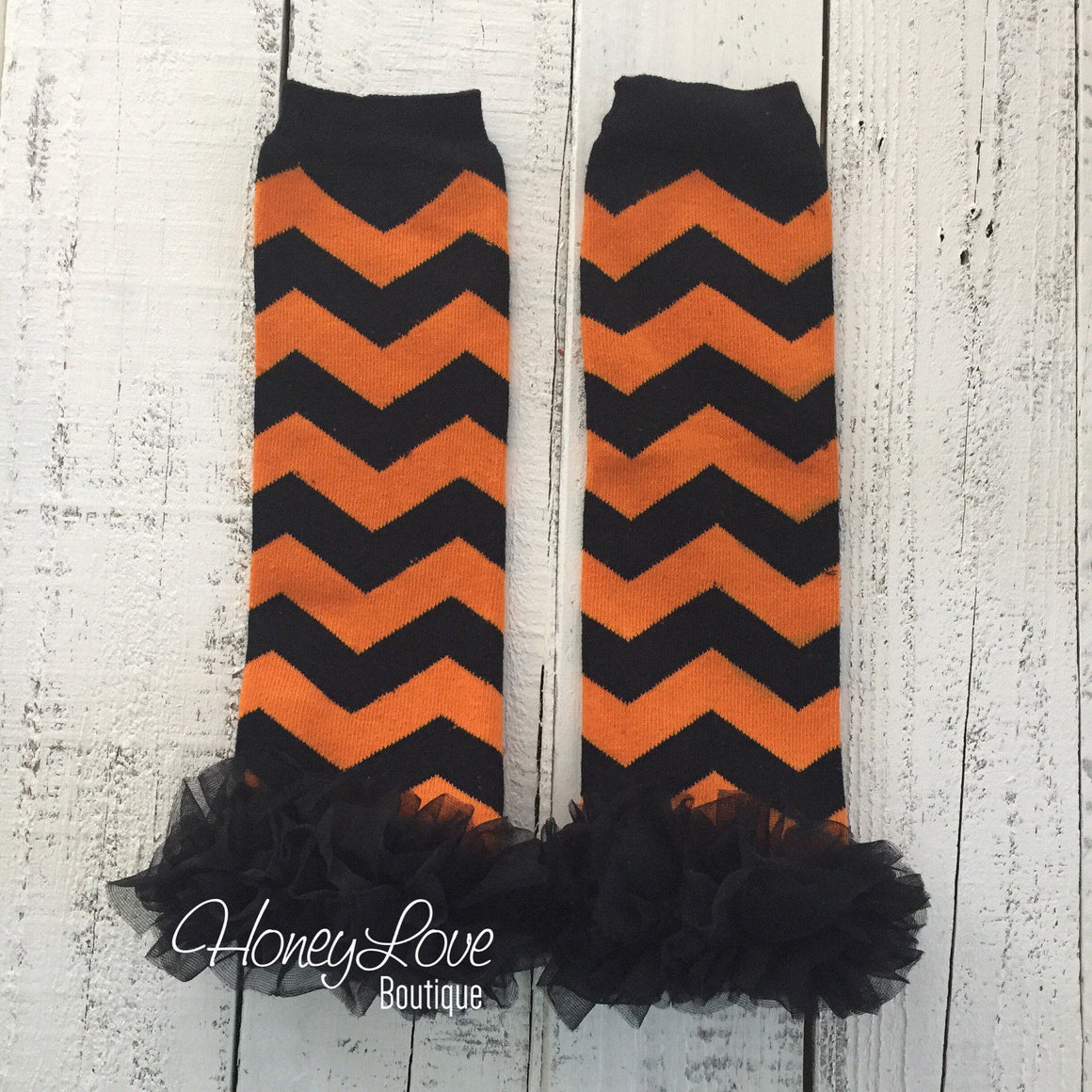 Halloween Leg Warmers with or without black ruffle - HoneyLoveBoutique