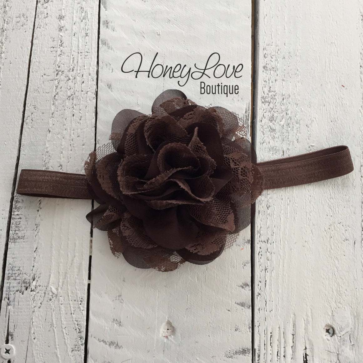 Thanksgiving Fall Halloween outfit - Brown flower headband - HoneyLoveBoutique