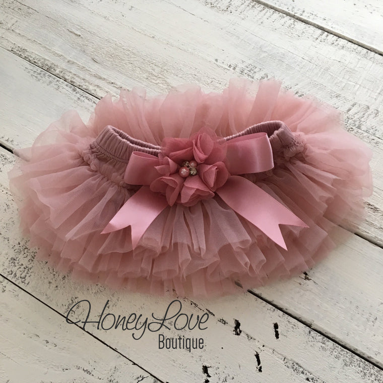 Vintage Pink tutu skirt bloomers - Embellished - HoneyLoveBoutique