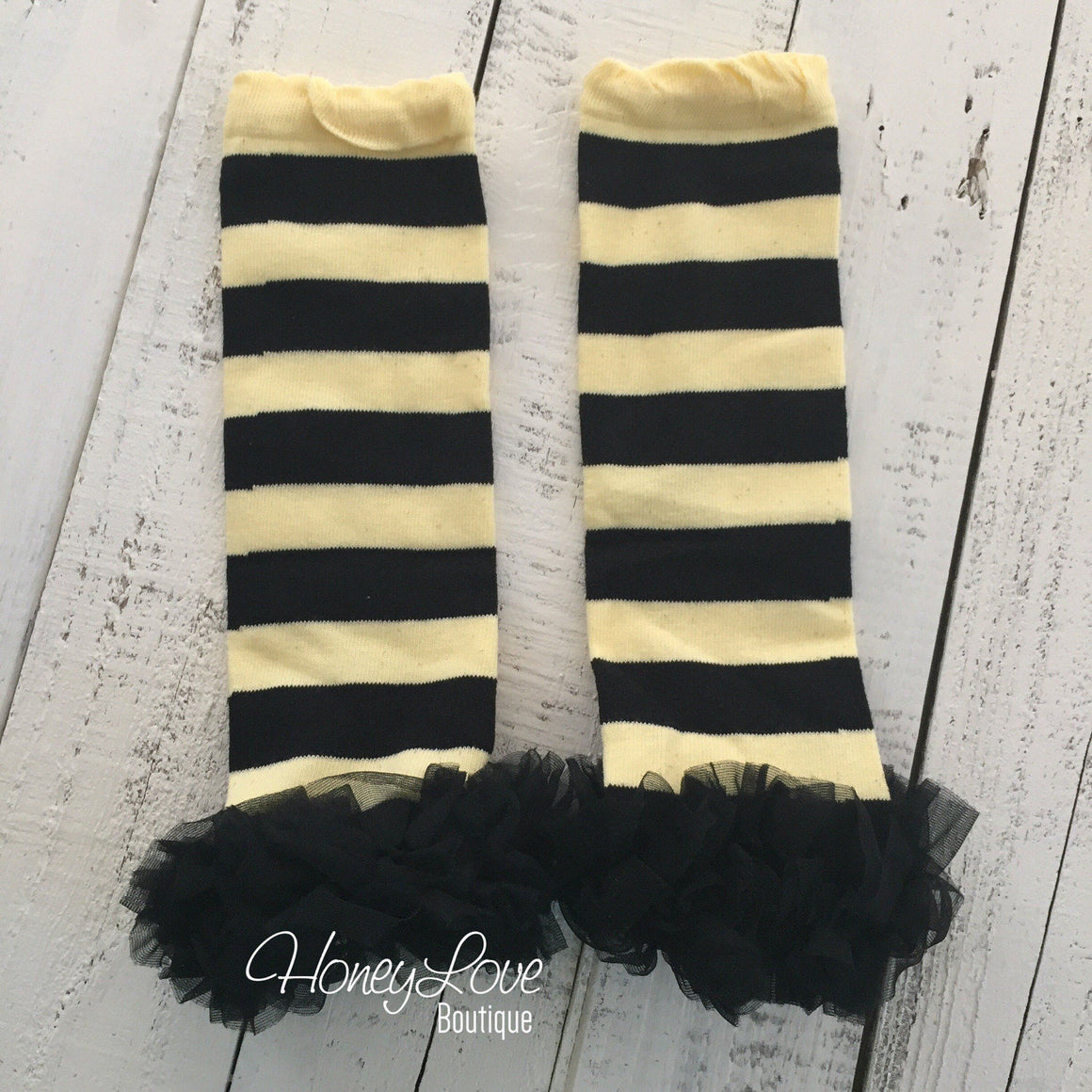 Leg Warmers - Yellow/Black Stripe Bumblebee - HoneyLoveBoutique