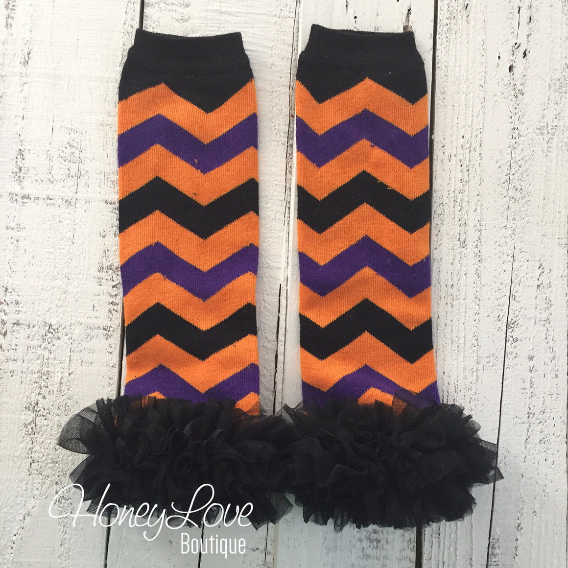 Halloween Leg Warmers with or without black ruffle - HoneyLoveBoutique