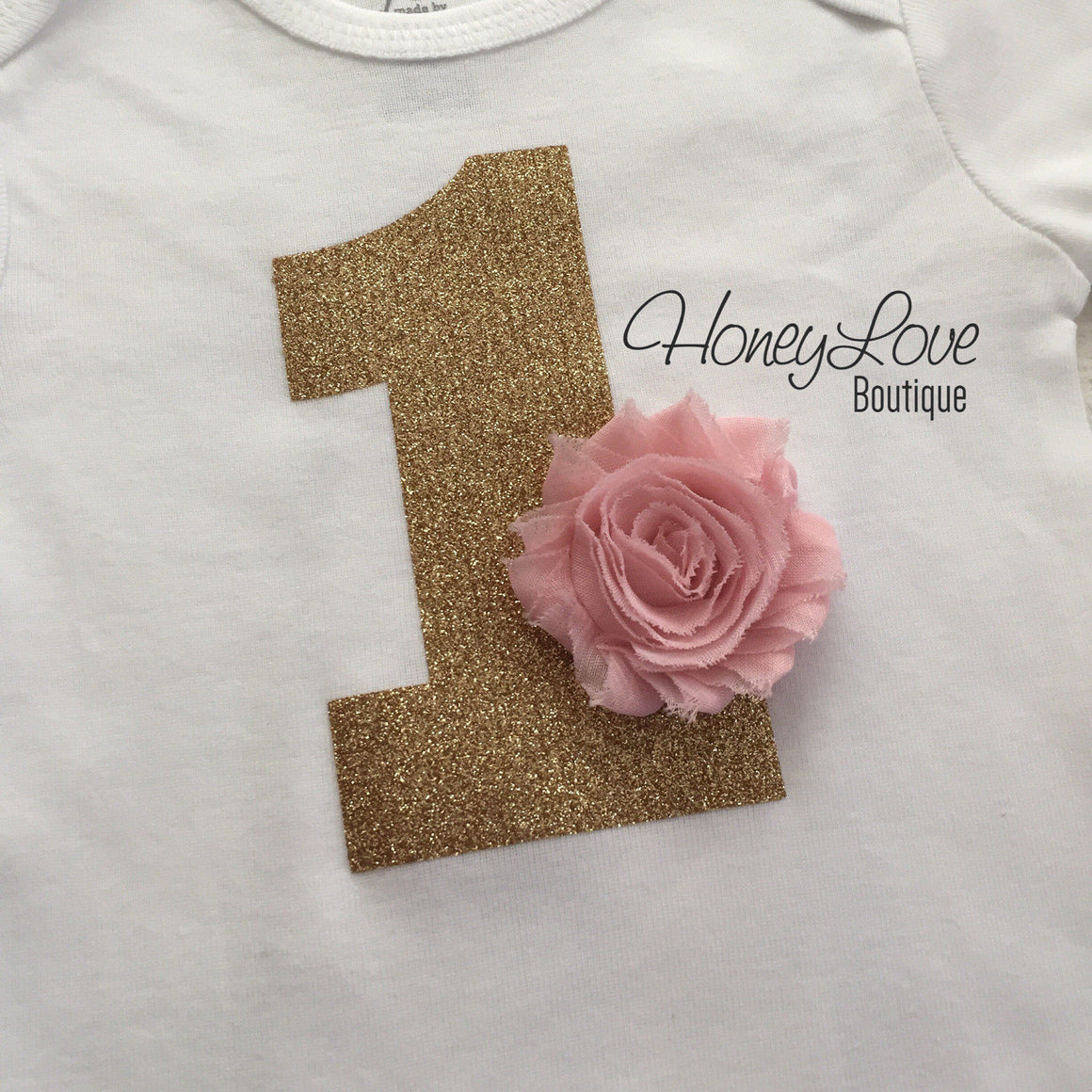 1st Birthday Outfit - Peach, Blush Pink and Ivory - HoneyLoveBoutique