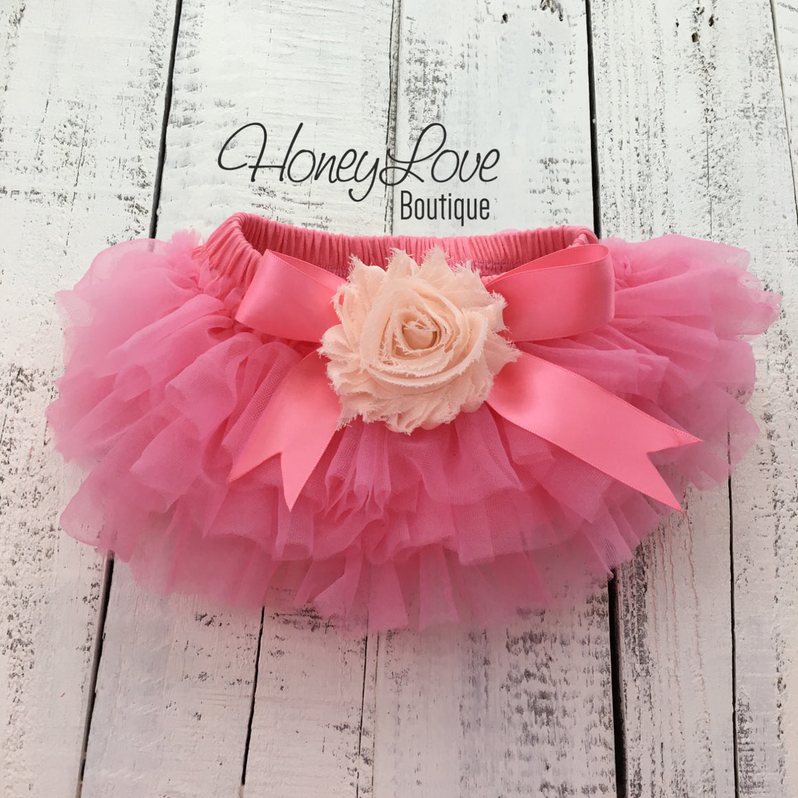 PERSONALIZED Name Outfit - Coral Pink and Gold Glitter - Peach flower embellished tutu skirt bloomers - HoneyLoveBoutique