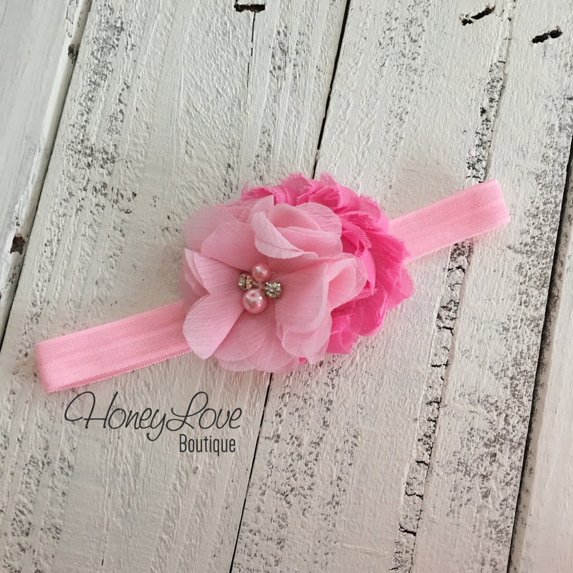 Light Pink tutu skirt bloomers and Light Pink/Bubblegum Pink flower headband - Embellished bloomers - HoneyLoveBoutique