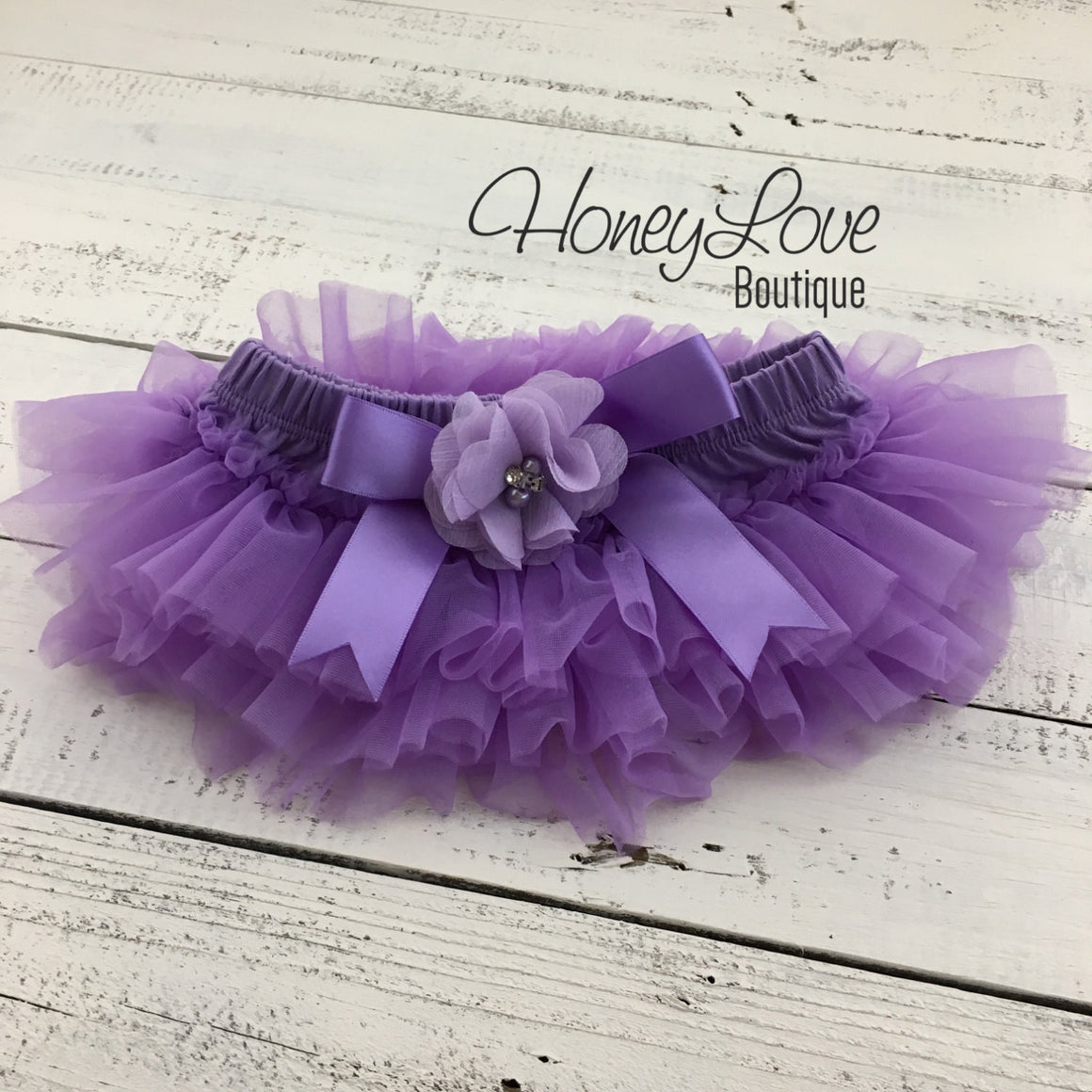 Lavender Purple tutu skirt bloomers and headband - Embellished bloomers - HoneyLoveBoutique