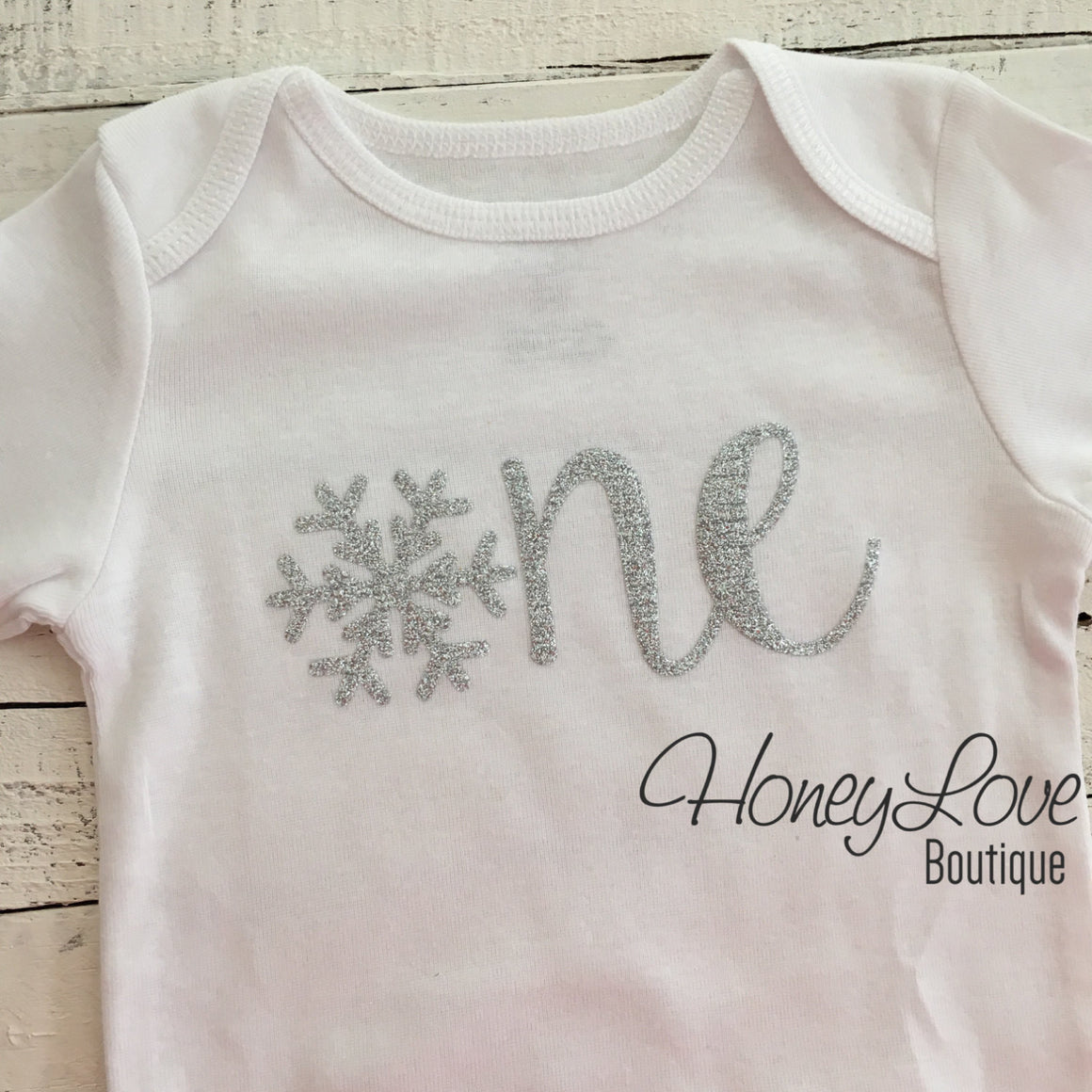 Snowflake Winter ONEderland - Silver/Gold Glitter - HoneyLoveBoutique