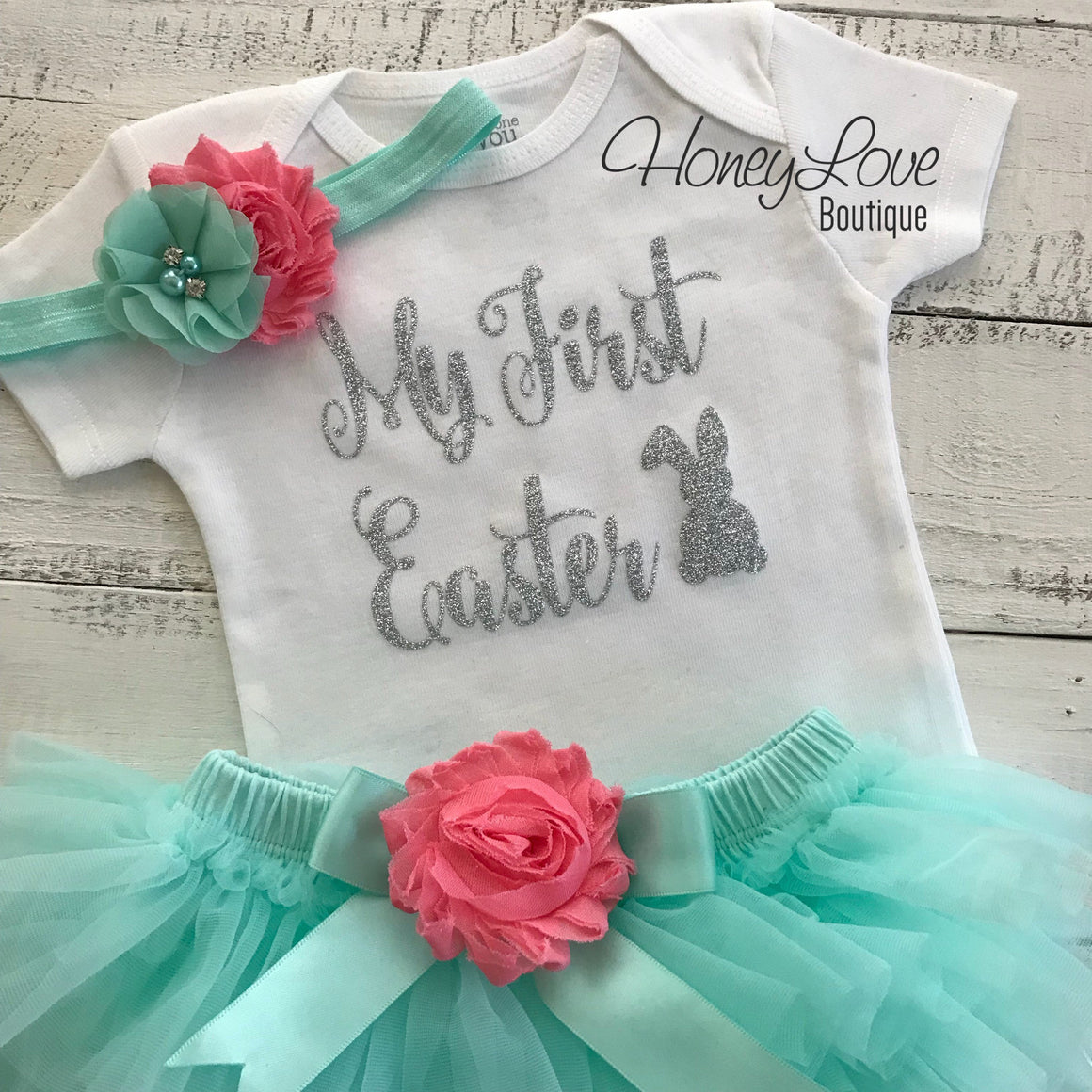 My First Easter Outfit - Gold or Silver glitter - HoneyLoveBoutique