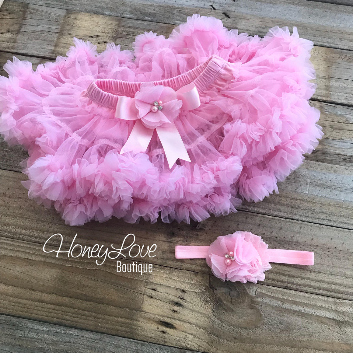 Personalized 1st Birthday Princess outfit - Light Pink and Gold Glitter - embellished pettiskirt - HoneyLoveBoutique