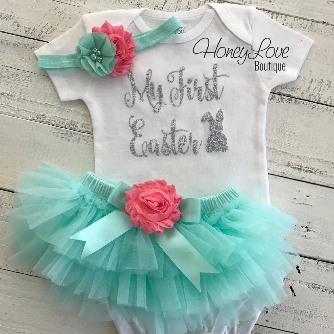 My First Easter Outfit - Gold or Silver glitter - HoneyLoveBoutique