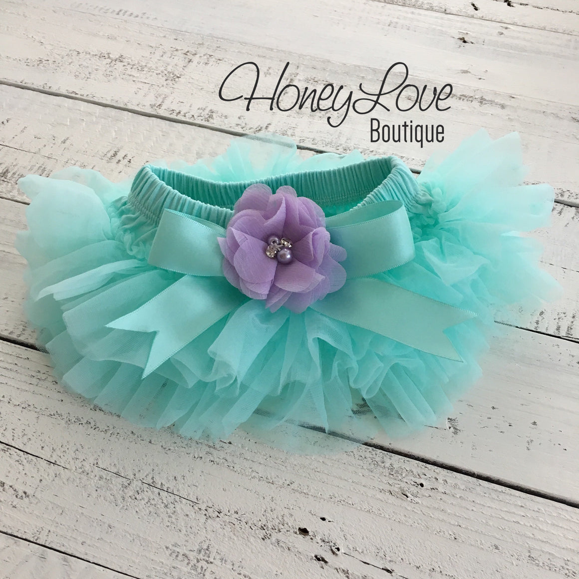 One - Birthday Outfit - Mint/Aqua, Lavender Purple and Silver/Gold glitter - embellished tutu skirt bloomers - HoneyLoveBoutique