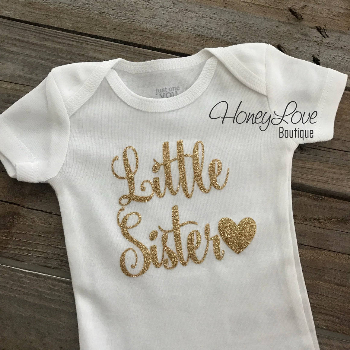 Sister bodysuits and shirts - Gold Glitter - HoneyLoveBoutique