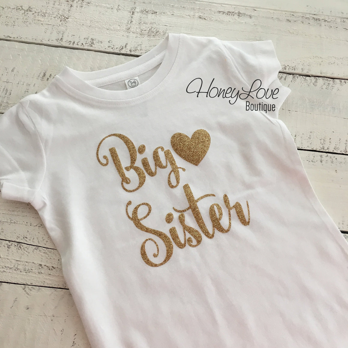 Sister bodysuits and shirts - Gold Glitter - HoneyLoveBoutique