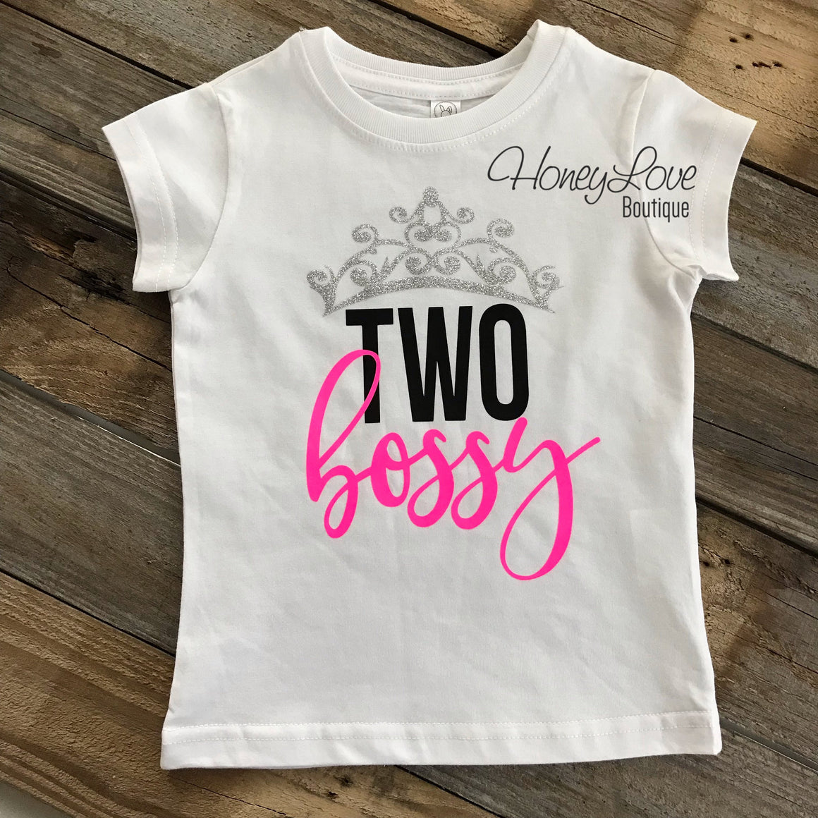 Two Bossy and The Real Boss matching shirts - HoneyLoveBoutique
