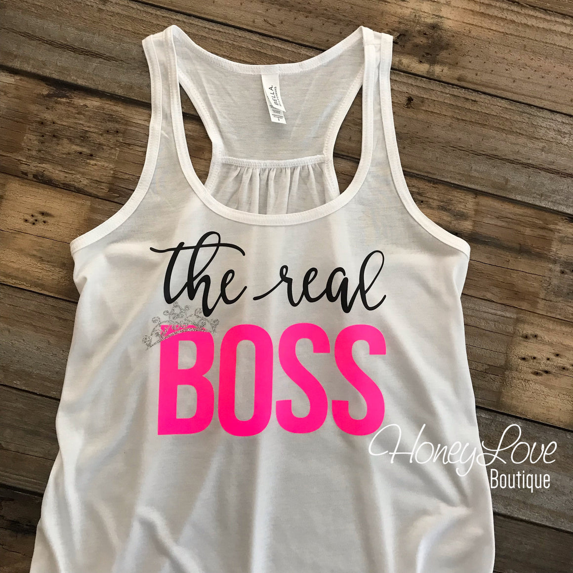 Two Bossy and The Real Boss matching shirts - HoneyLoveBoutique