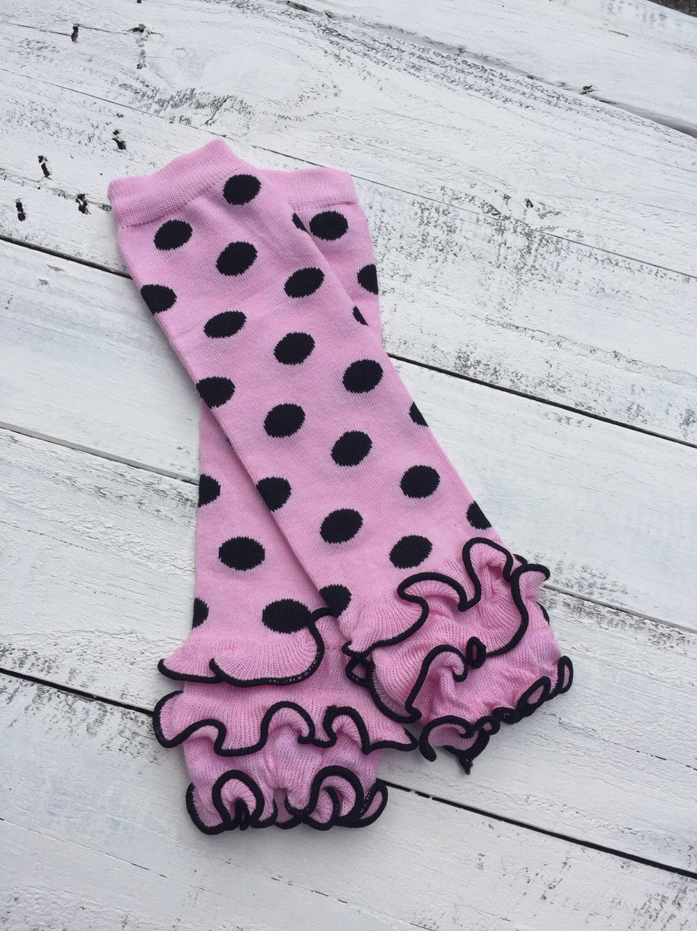 FREE HEADBAND - Black polka dot leg warmers - HoneyLoveBoutique