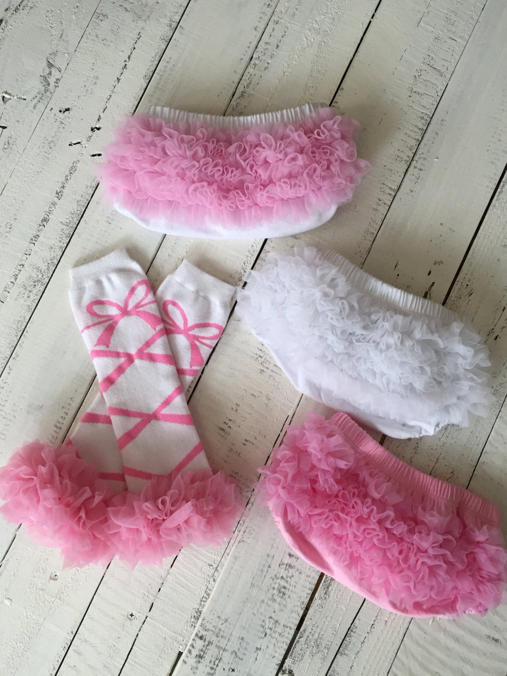 Leg Warmers - Ballerina - White, Pink and Black - HoneyLoveBoutique