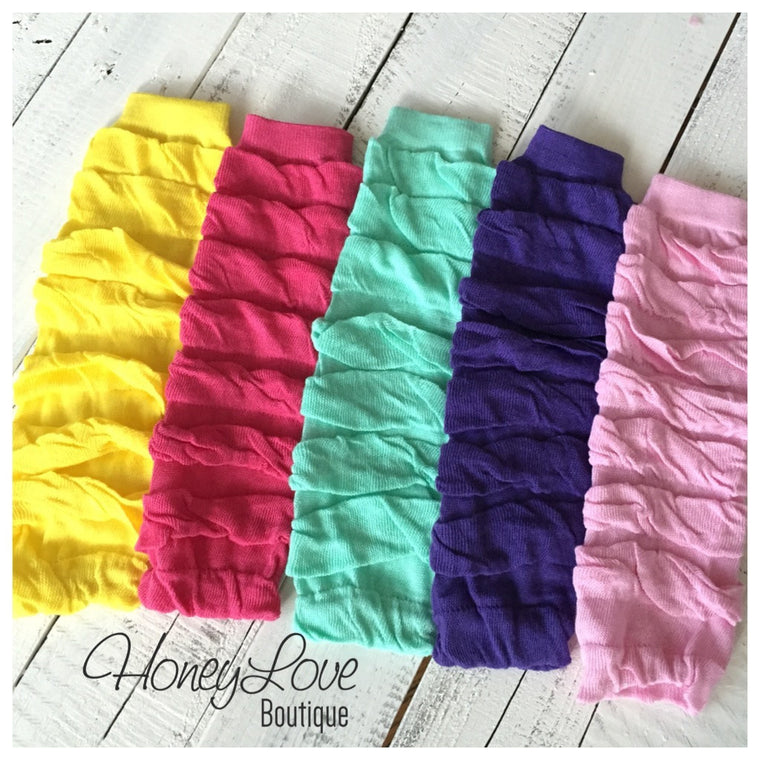 Leg Warmers - pink yellow aqua mint purple black - HoneyLoveBoutique