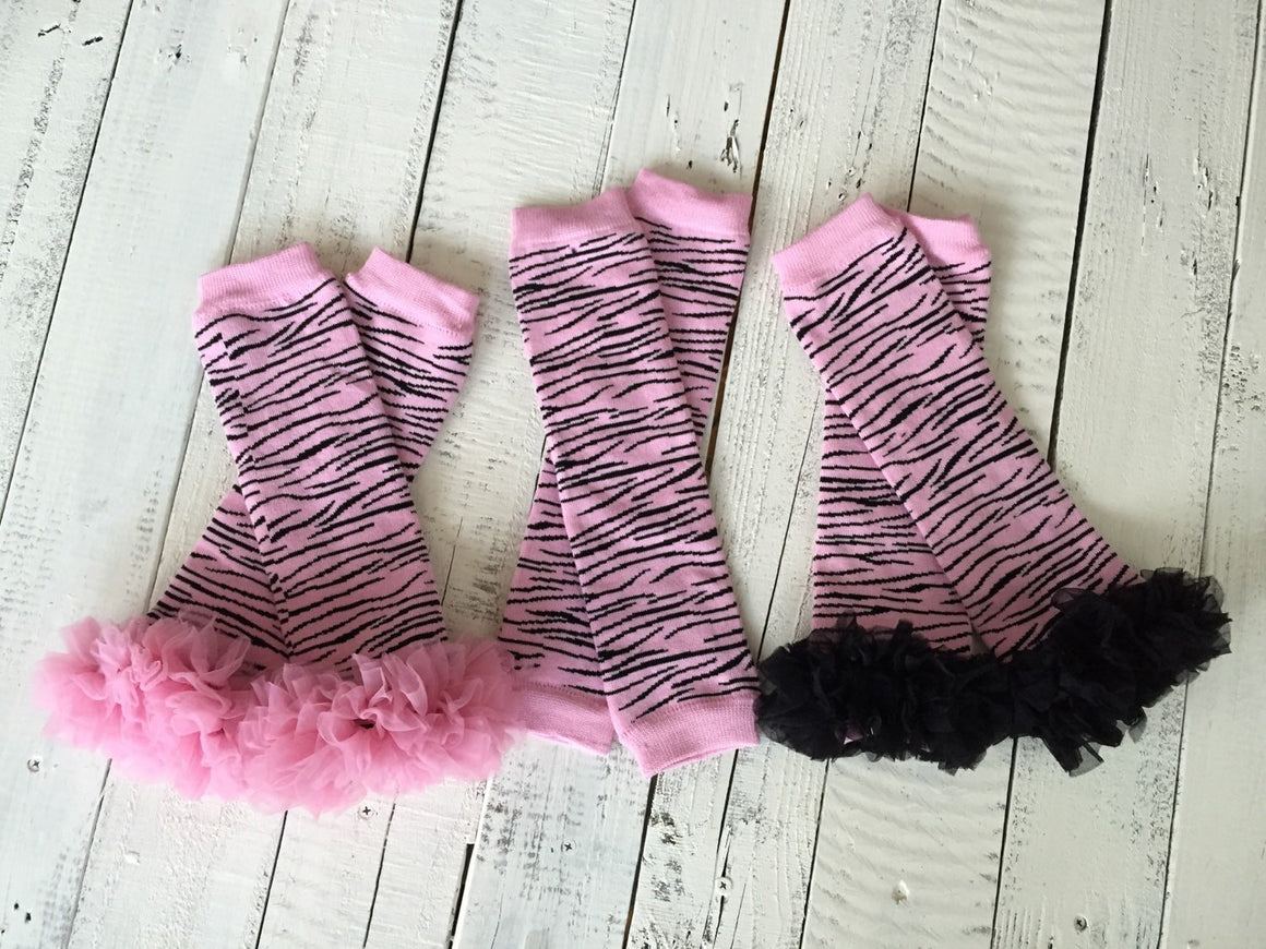 Pink and Black Zebra Leg Warmer - HoneyLoveBoutique