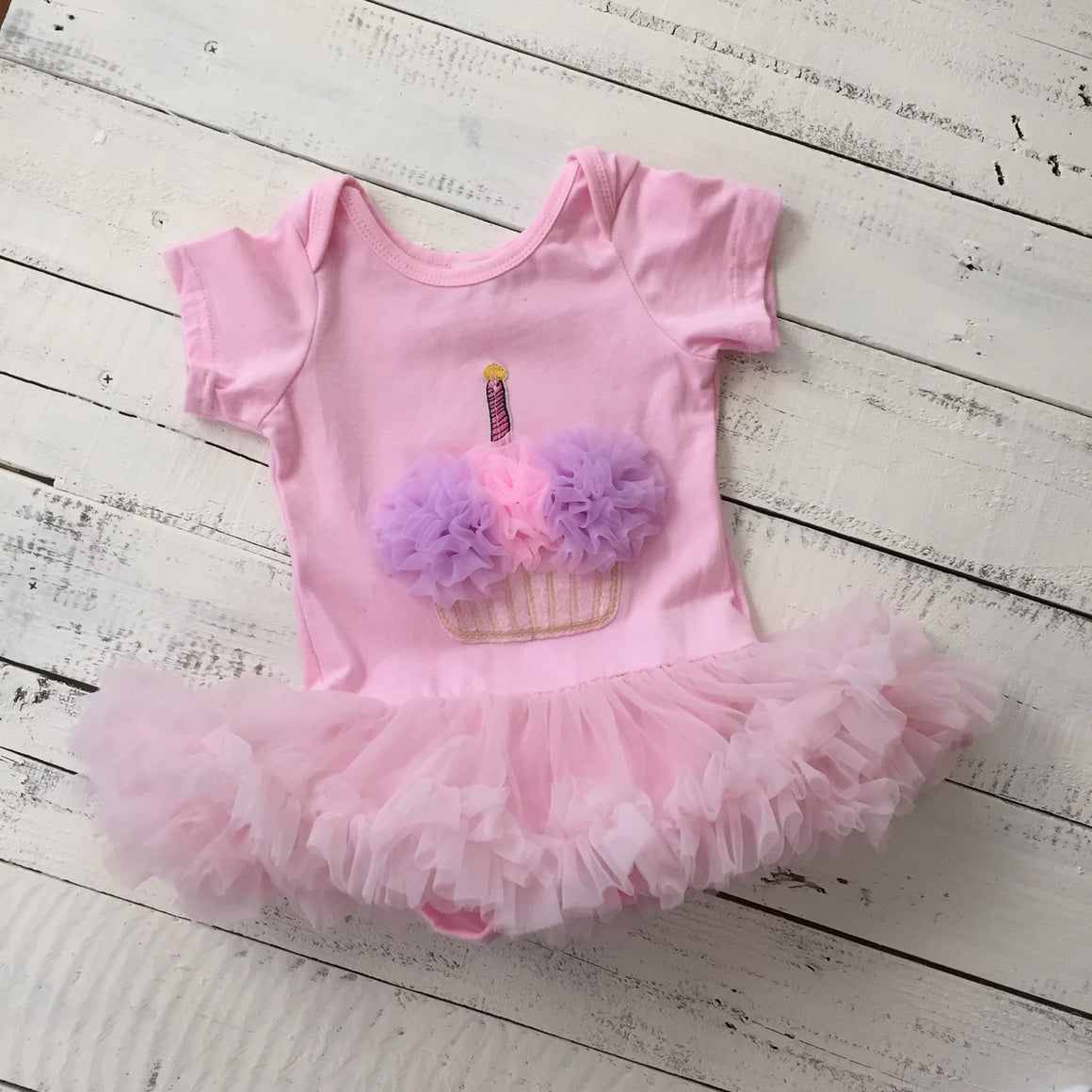 Cupcake Tutu Dress and matching rhinestone headband - Pink and Purple - HoneyLoveBoutique