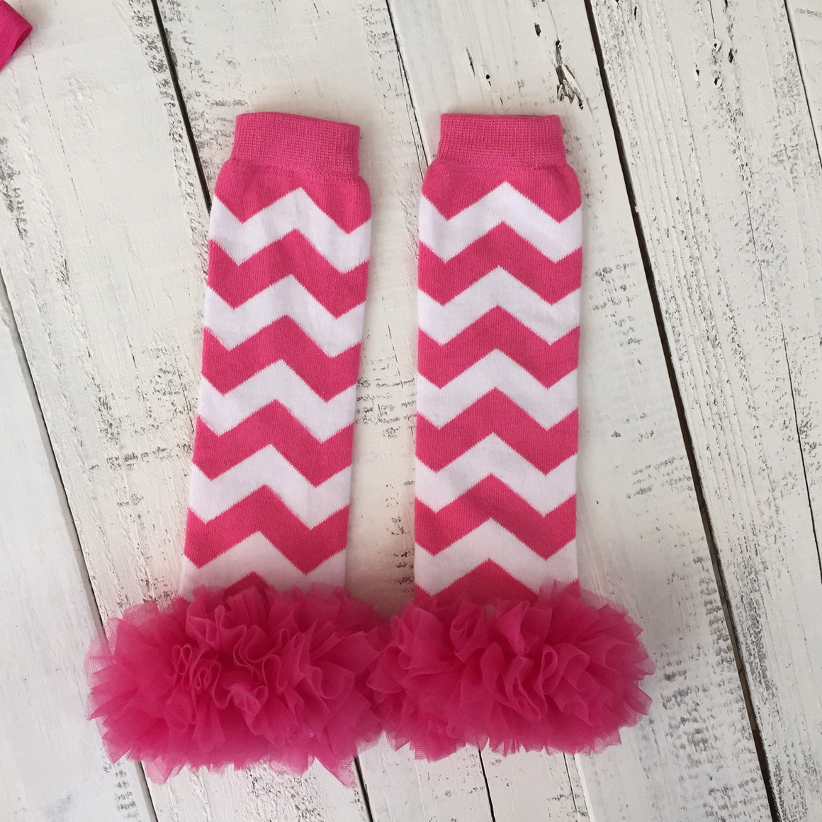 Hot Pink and White Chevron leg warmer, bloomer and headband set - HoneyLoveBoutique