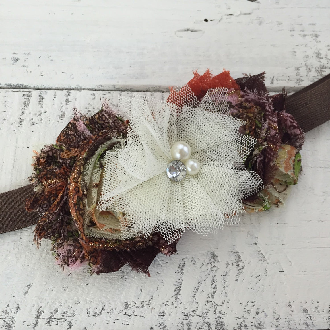 Brown ruffle bottom bloomer and headband - HoneyLoveBoutique