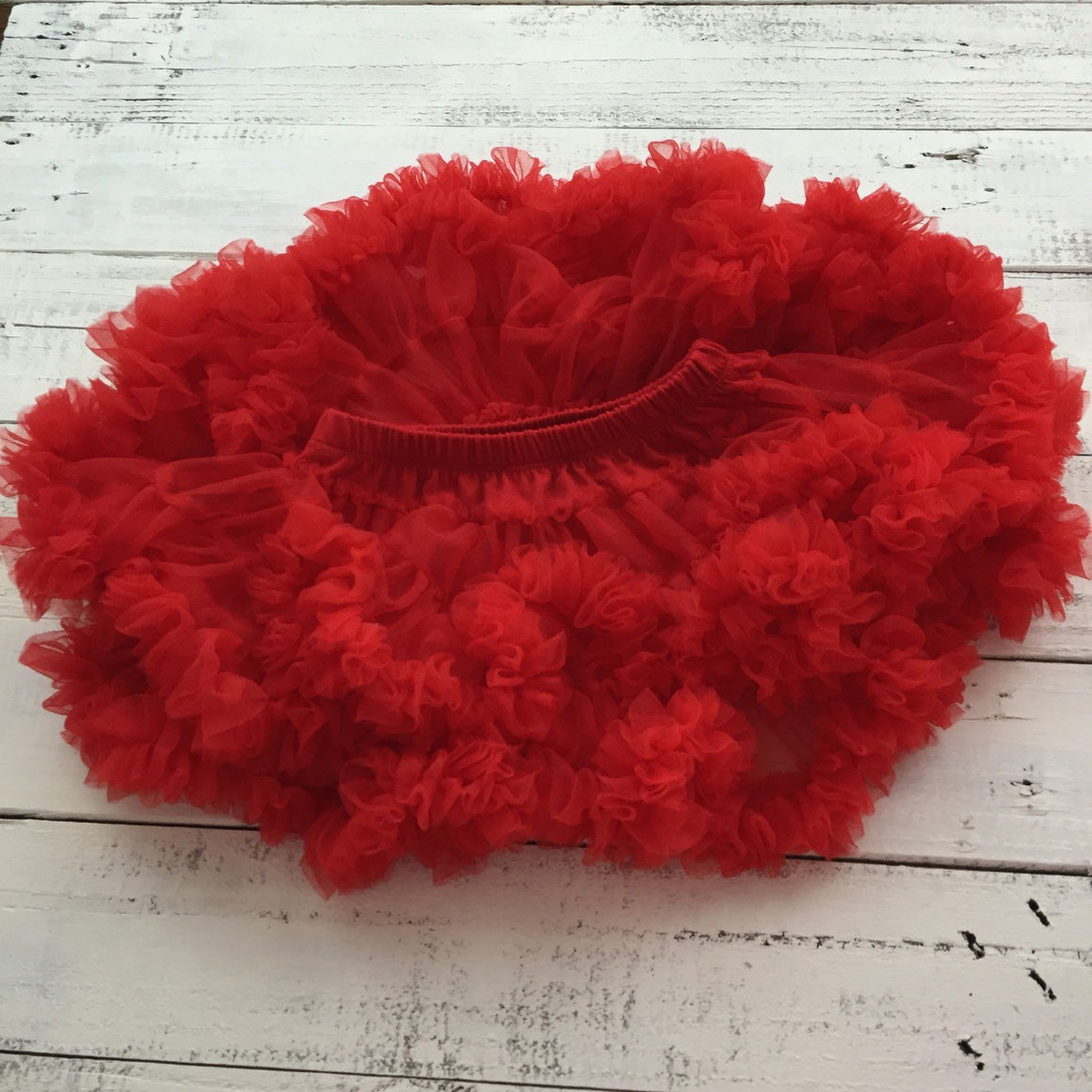 Red Pettiskirt - embellished flower - HoneyLoveBoutique