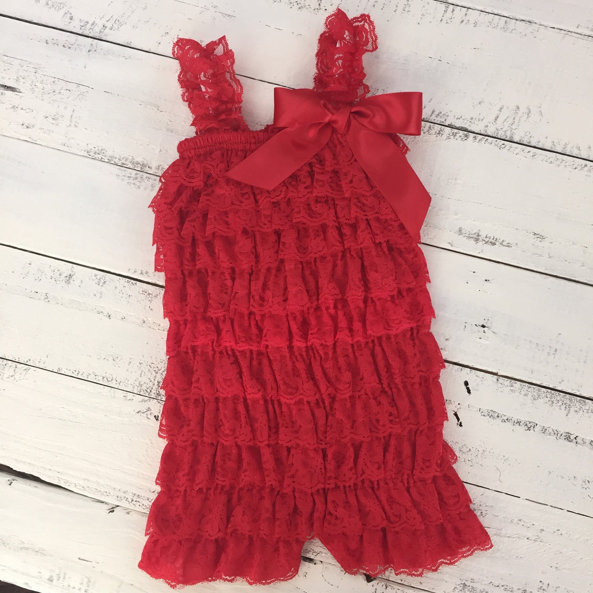 Lace Petti Romper - Red, White, Royal Blue, Navy - HoneyLoveBoutique