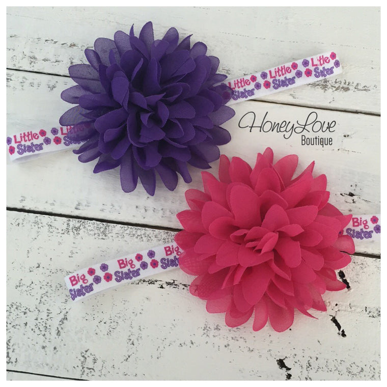 Sister headbands - Little or Big sister - HoneyLoveBoutique