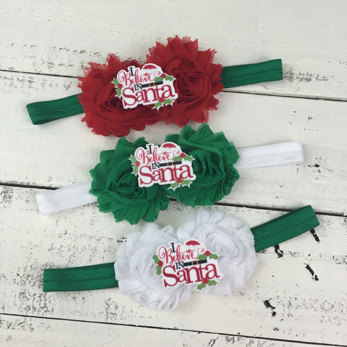 Christmas Headband - I Believe in Santa - HoneyLoveBoutique