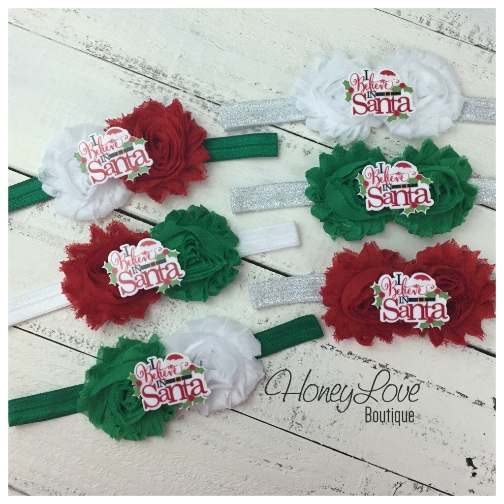 Christmas Headband - I Believe in Santa - HoneyLoveBoutique