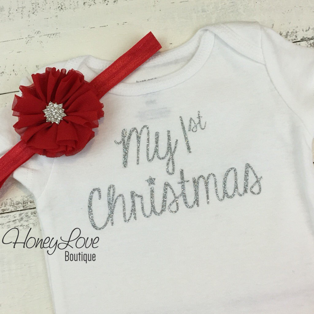 My 1st Christmas Bodysuit and Headband Set - HoneyLoveBoutique