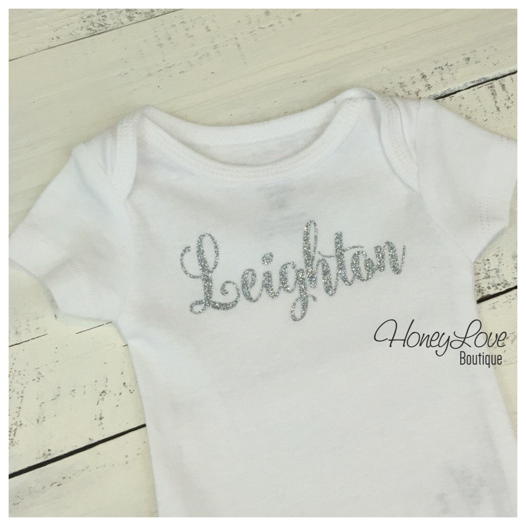 Personalized Name Bodysuit - Silver/Gold - HoneyLoveBoutique