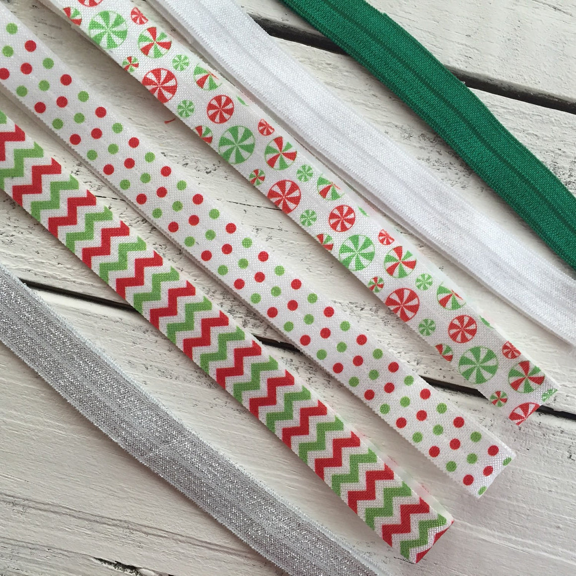 Christmas Headband - Shabby Flower - Sequin Bow - Chevron, Polka Dot, Candy Cane - HoneyLoveBoutique