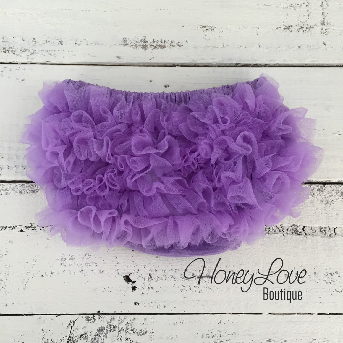 Lavender Purple ruffle bottom bloomer and polka dot flower/skinny headband - HoneyLoveBoutique