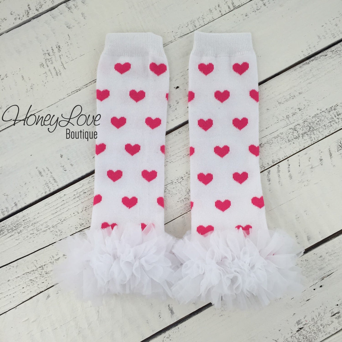 Leg warmers - Light Pink, Hot Pink or Red Hearts - HoneyLoveBoutique