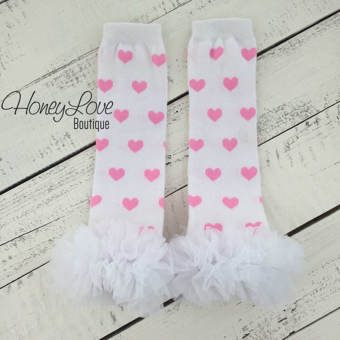 Leg warmers - Light Pink, Hot Pink or Red Hearts - HoneyLoveBoutique