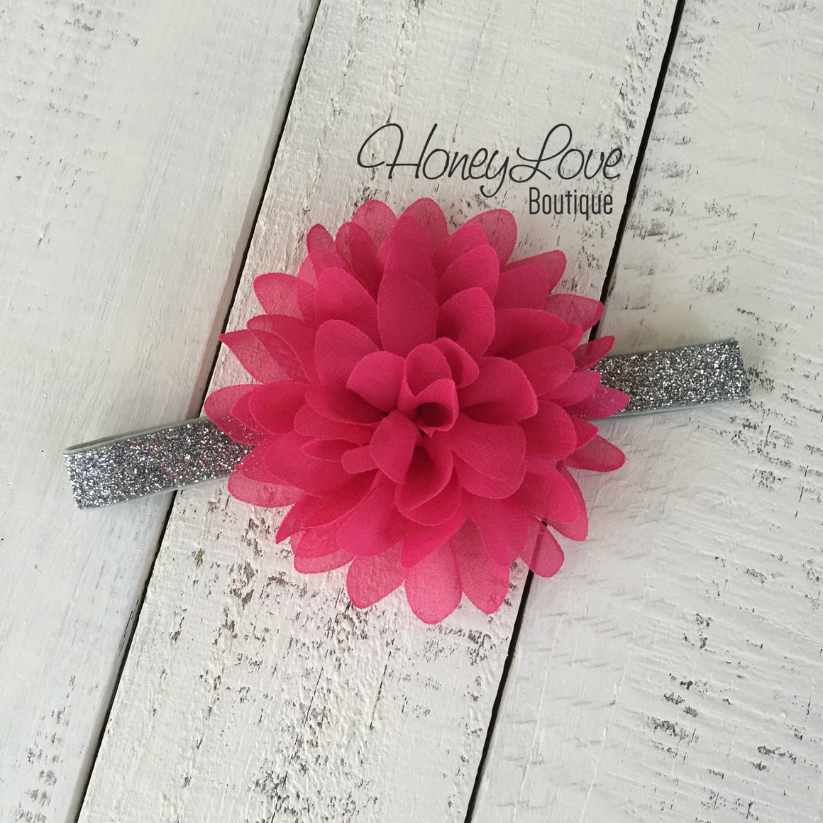 Watermelon Pink flower headband - HoneyLoveBoutique