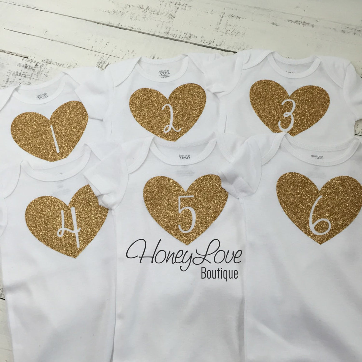 Monthly Milestone Bodysuits - HoneyLoveBoutique