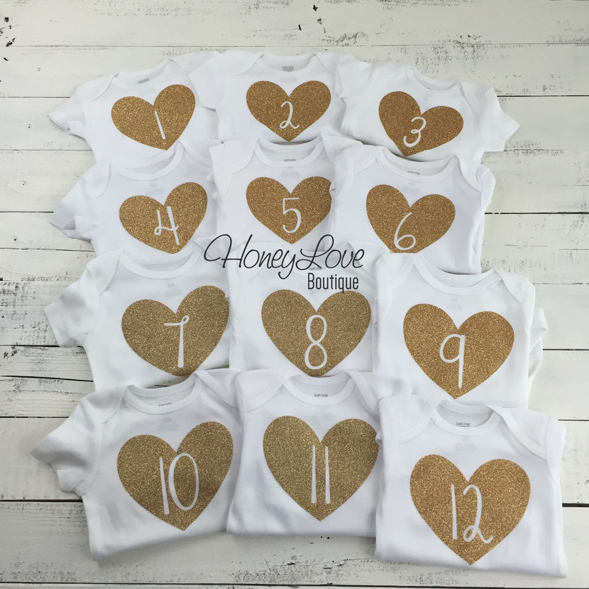 Monthly Milestone Bodysuits - HoneyLoveBoutique