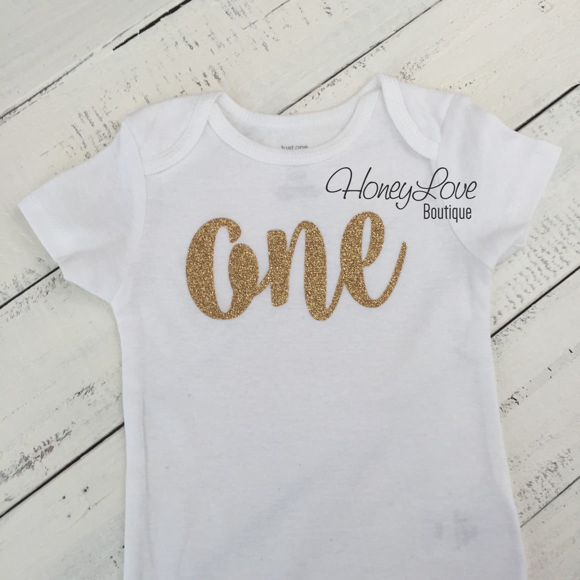 One - Birthday Outfit - Gold or Silver with light pink - HoneyLoveBoutique