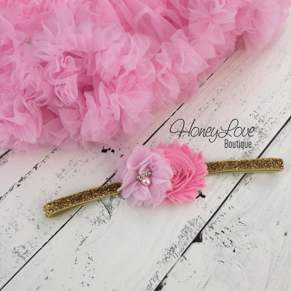 One - Birthday Outfit - Gold or Silver with light pink - HoneyLoveBoutique