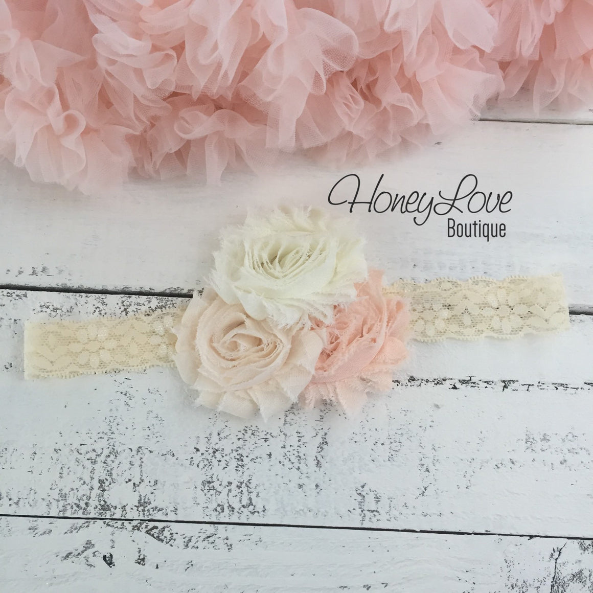 1st Birthday Outfit - Peach and Ivory - HoneyLoveBoutique