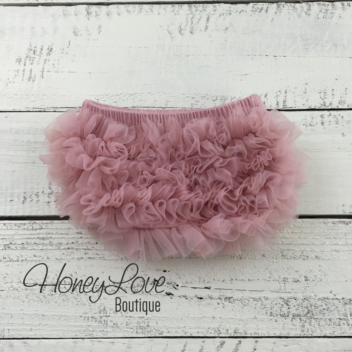 Vintage Pink ruffle bottom bloomers and vintage pink/peach flower headband - HoneyLoveBoutique