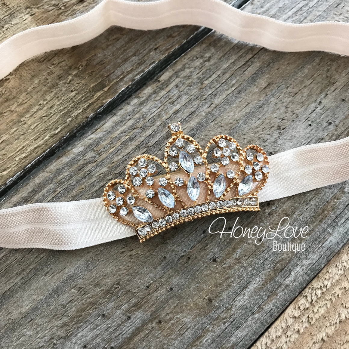 Peach Princess Tiara headband - HoneyLoveBoutique